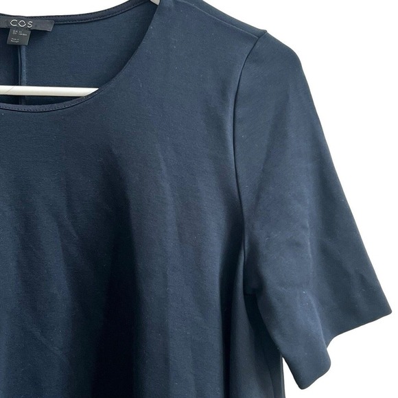 COS Navy Blue Tunic Top Size XS A Line Short Sleeve Trapeze - Picture 3 of 10
